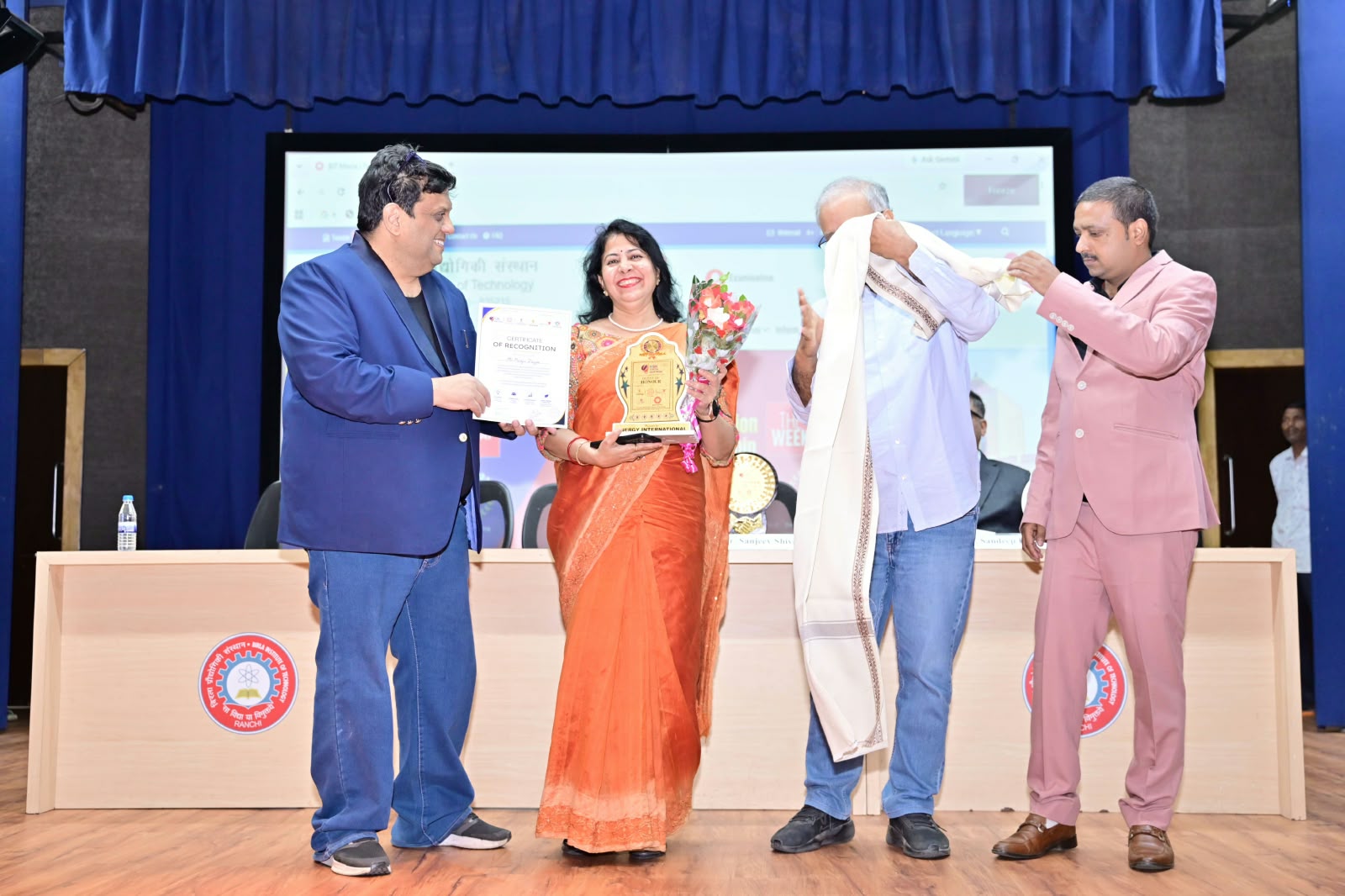 Stage recognition/award photograph